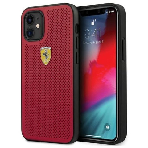 Etui Ferrari On Track Perforated na iPhone 12 mini - czerwone Ferrari