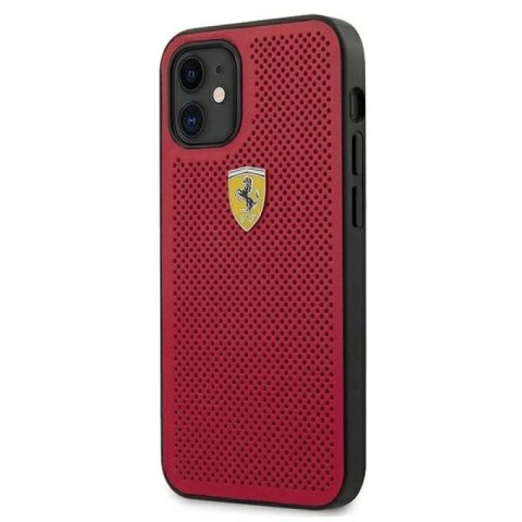 Etui Ferrari On Track Perforated na iPhone 12 mini - czerwone Ferrari