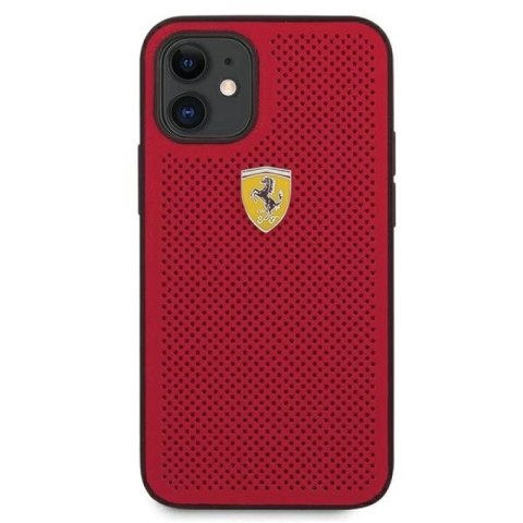 Etui Ferrari On Track Perforated na iPhone 12 mini - czerwone Ferrari