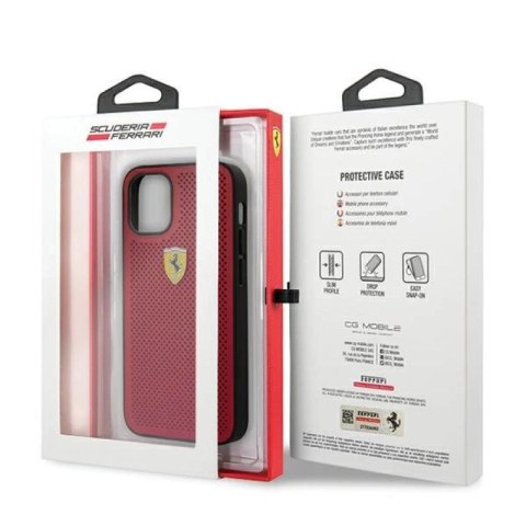 Etui Ferrari On Track Perforated na iPhone 12 mini - czerwone Ferrari