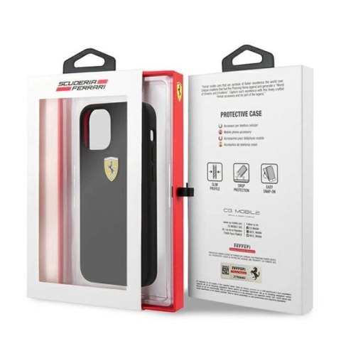 Etui Ferrari On Track Silicone na iPhone 12 mini - czarne Ferrari