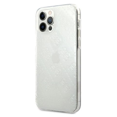 Etui Guess 4G 3D Pattern Collection na iPhone 12 / iPhone 12 Pro - przezroczyste Guess