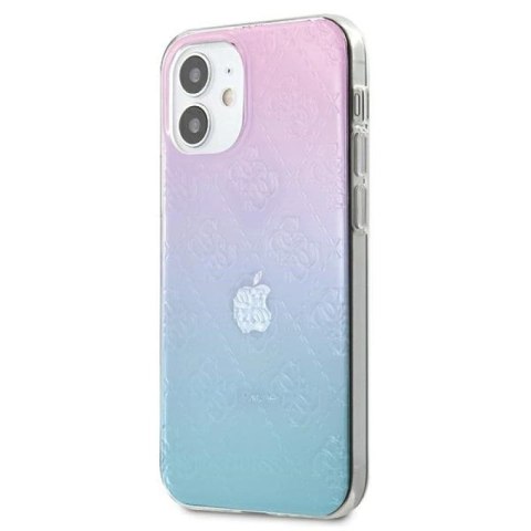 Etui Guess 4G 3D Pattern Collection na iPhone 12 mini - niebiesko-różowe Guess