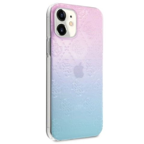 Etui Guess 4G 3D Pattern Collection na iPhone 12 mini - niebiesko-różowe Guess