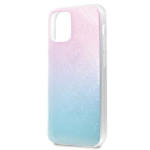 Etui Guess 4G 3D Pattern Collection na iPhone 12 mini - niebiesko-różowe Guess