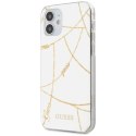 Etui Guess Gold Chain Collection na iPhone 12 mini - białe Guess