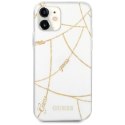 Etui Guess Gold Chain Collection na iPhone 12 mini - białe Guess
