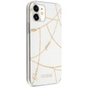 Etui Guess Gold Chain Collection na iPhone 12 mini - białe Guess