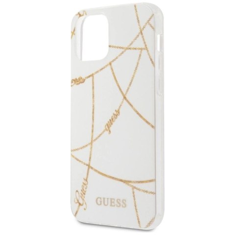 Etui Guess Gold Chain Collection na iPhone 12 mini - białe Guess