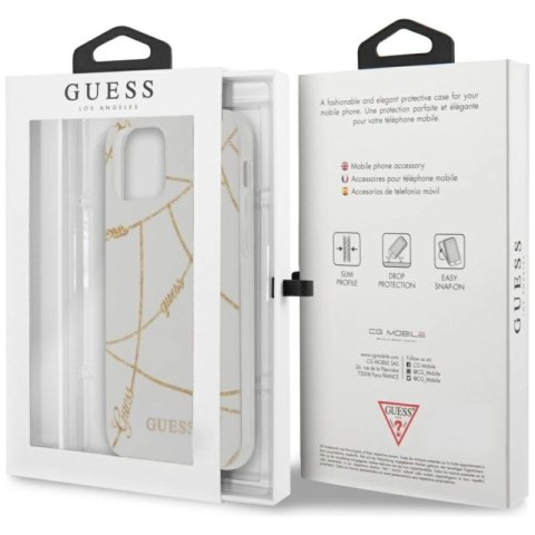 Etui Guess Gold Chain Collection na iPhone 12 mini - białe Guess