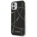 Etui Guess Gold Chain Collection na iPhone 12 mini - czarne Guess