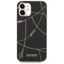 Etui Guess Gold Chain Collection na iPhone 12 mini - czarne Guess