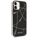 Etui Guess Gold Chain Collection na iPhone 12 mini - czarne Guess