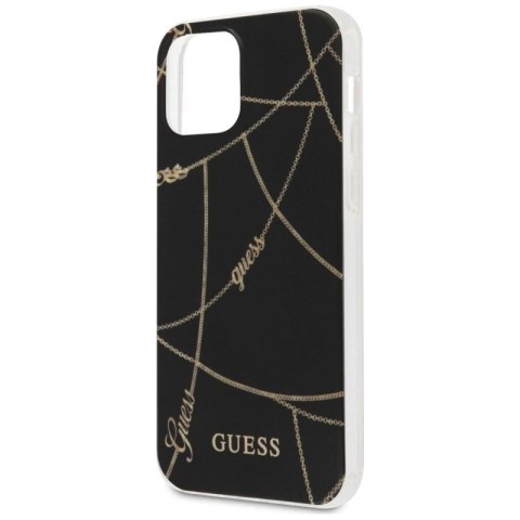 Etui Guess Gold Chain Collection na iPhone 12 mini - czarne Guess