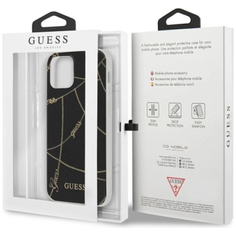 Etui Guess Gold Chain Collection na iPhone 12 mini - czarne Guess