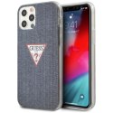 Etui Guess Jeans Collection na iPhone 12 Pro Max - granatowe Guess