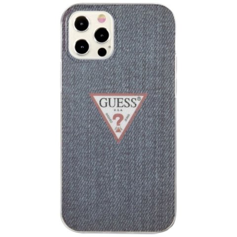 Etui Guess Jeans Collection na iPhone 12 Pro Max - granatowe Guess