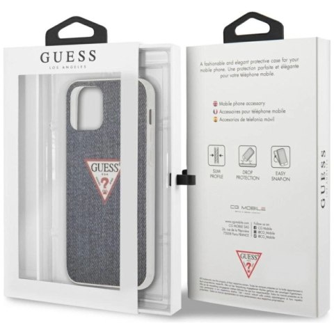 Etui Guess Jeans Collection na iPhone 12 Pro Max - granatowe Guess