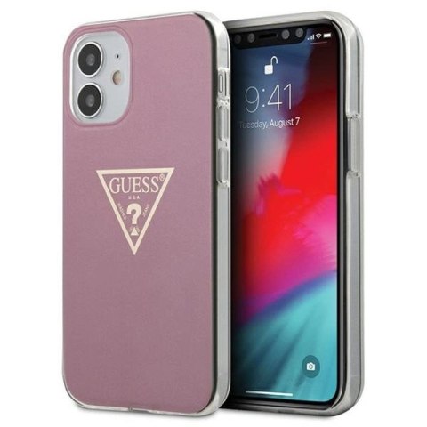 Etui Guess Metallic Collection na iPhone 12 mini - różowe Guess