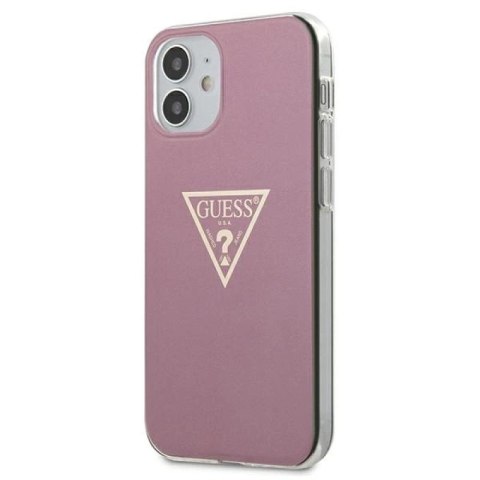 Etui Guess Metallic Collection na iPhone 12 mini - różowe Guess