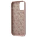 Etui Guess Silicone Script Gold Logo na iPhone 12 mini - jasnoróżowe Guess