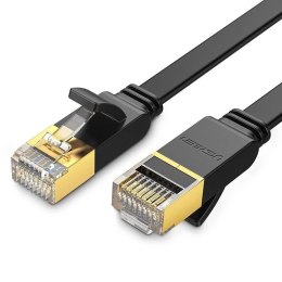 Ugreen płaski kabel przewód internetowy sieciowy Ethernet patchcord RJ45 Cat 7 STP LAN 10 Gbps 10 m czarny (NW106 11265) UGREEN