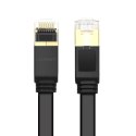 Ugreen płaski kabel przewód internetowy sieciowy Ethernet patchcord RJ45 Cat 7 STP LAN 10 Gbps 10 m czarny (NW106 11265) UGREEN