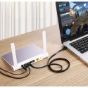 Ugreen płaski kabel przewód internetowy sieciowy Ethernet patchcord RJ45 Cat 7 STP LAN 10 Gbps 10 m czarny (NW106 11265) UGREEN