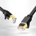Ugreen płaski kabel przewód internetowy sieciowy Ethernet patchcord RJ45 Cat 7 STP LAN 10 Gbps 10 m czarny (NW106 11265) UGREEN