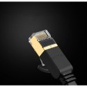 Ugreen płaski kabel przewód internetowy sieciowy Ethernet patchcord RJ45 Cat 7 STP LAN 10 Gbps 10 m czarny (NW106 11265) UGREEN