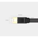 Ugreen płaski kabel przewód internetowy sieciowy Ethernet patchcord RJ45 Cat 7 STP LAN 10 Gbps 10 m czarny (NW106 11265) UGREEN