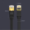 Ugreen płaski kabel przewód internetowy sieciowy Ethernet patchcord RJ45 Cat 7 STP LAN 10 Gbps 10 m czarny (NW106 11265) UGREEN