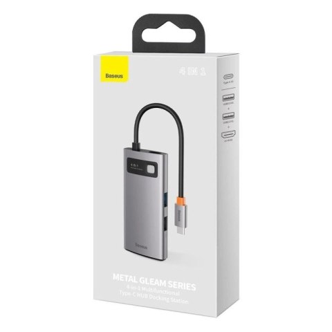 Baseus Metal Gleam 4w1 wielofunkcyjny HUB USB Typ C - USB Typ C Power Delivery 100 W / HDMI 4K 30 Hz / USB 3.2 Gen 1 / USB 2.0 ( Baseus