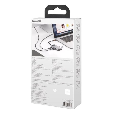 Baseus Metal Gleam 4w1 wielofunkcyjny HUB USB Typ C - USB Typ C Power Delivery 100 W / HDMI 4K 30 Hz / USB 3.2 Gen 1 / USB 2.0 ( Baseus