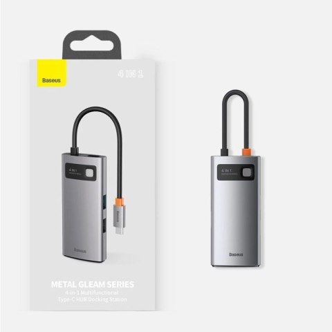 Baseus Metal Gleam 4w1 wielofunkcyjny HUB USB Typ C - USB Typ C Power Delivery 100 W / HDMI 4K 30 Hz / USB 3.2 Gen 1 / USB 2.0 ( Baseus