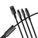 Baseus Tungsten 3w1 kabel USB - USB Typ C / Lightning / micro USB 3,5 A 1,5 m czarny (CAMLTWJ-01) Baseus