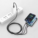 Baseus Tungsten 3w1 kabel USB - USB Typ C / Lightning / micro USB 3,5 A 1,5 m czarny (CAMLTWJ-01) Baseus