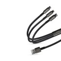 Baseus Tungsten 3w1 kabel USB - USB Typ C / Lightning / micro USB 3,5 A 1,5 m czarny (CAMLTWJ-01) Baseus