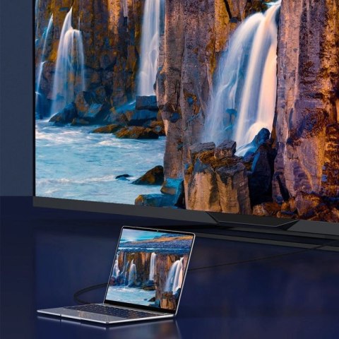 Baseus kabel HDMI 2.1 8K 60 Hz 48 Gbps / 4K 120 Hz / 2K 144 Hz 3D eARC QMS Dynamic HDR VRR ALLM 3 m czarny (CAKGQ-L01) Baseus