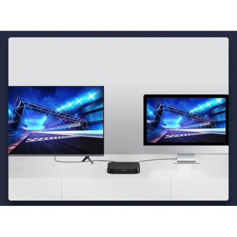 Baseus kabel HDMI 2.1 8K 60 Hz 48 Gbps / 4K 120 Hz / 2K 144 Hz 3D eARC QMS Dynamic HDR VRR ALLM 3 m czarny (CAKGQ-L01) Baseus