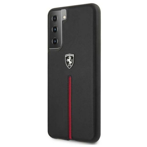 Etui Ferrari Off Track Leather Nylon Stripe na Samsung Galaxy S21 - czarne Ferrari