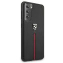 Etui Ferrari Off Track Leather Nylon Stripe na Samsung Galaxy S21 - czarne Ferrari