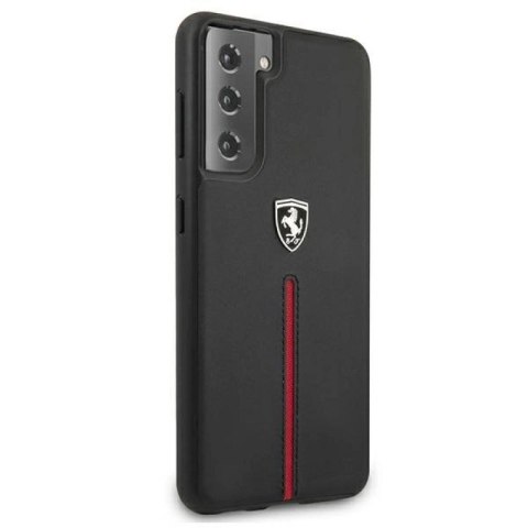 Etui Ferrari Off Track Leather Nylon Stripe na Samsung Galaxy S21 - czarne Ferrari