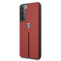 Etui Ferrari Off Track Leather Nylon Stripe na Samsung Galaxy S21 - czerwone Ferrari