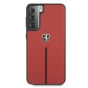 Etui Ferrari Off Track Leather Nylon Stripe na Samsung Galaxy S21 - czerwone Ferrari