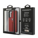 Etui Ferrari Off Track Leather Nylon Stripe na Samsung Galaxy S21 - czerwone Ferrari