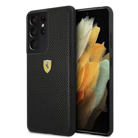 Etui Ferrari On Track Perforated na Samsung Galaxy S21 Ultra - czarne Ferrari