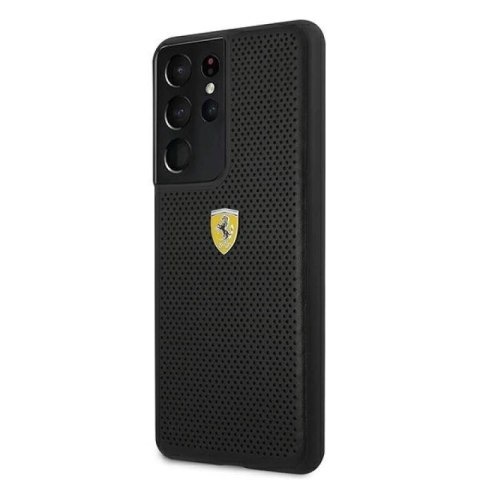 Etui Ferrari On Track Perforated na Samsung Galaxy S21 Ultra - czarne Ferrari