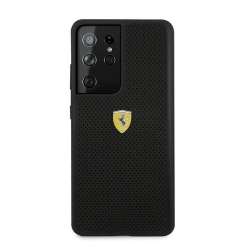Etui Ferrari On Track Perforated na Samsung Galaxy S21 Ultra - czarne Ferrari
