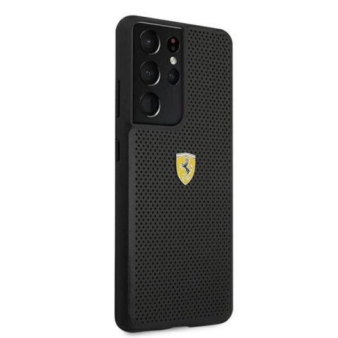 Etui Ferrari On Track Perforated na Samsung Galaxy S21 Ultra - czarne Ferrari